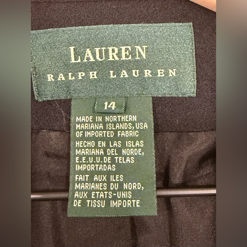 Lauren Ralph Lauren Wool Tuxedo Blazer Black Satin Lapel 14 - Picture 5 of 10